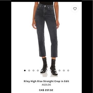 AGOLDE Riley high rise straight crop.